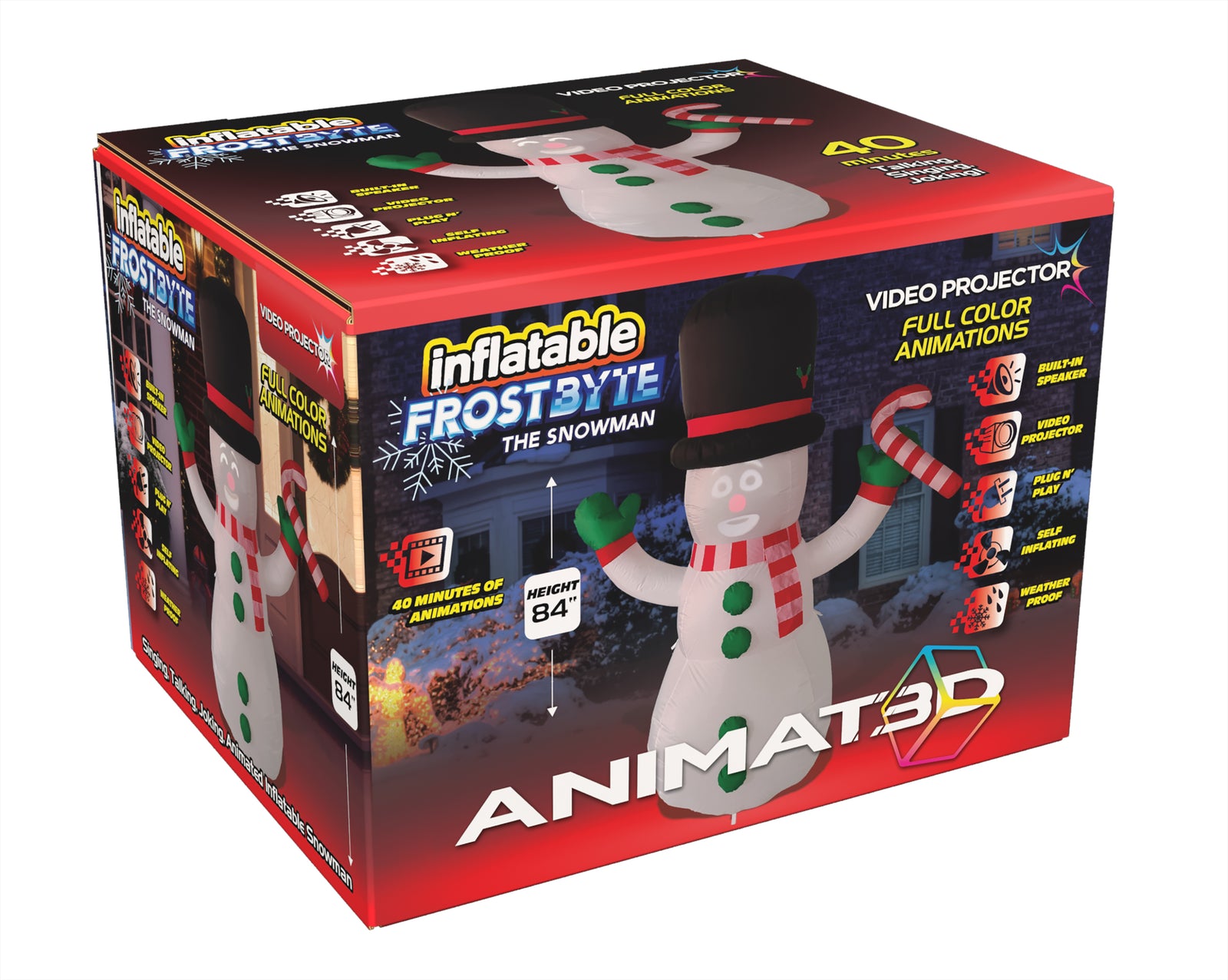 Animated Inflatable 7ft FrostByte with Projector & Speaker