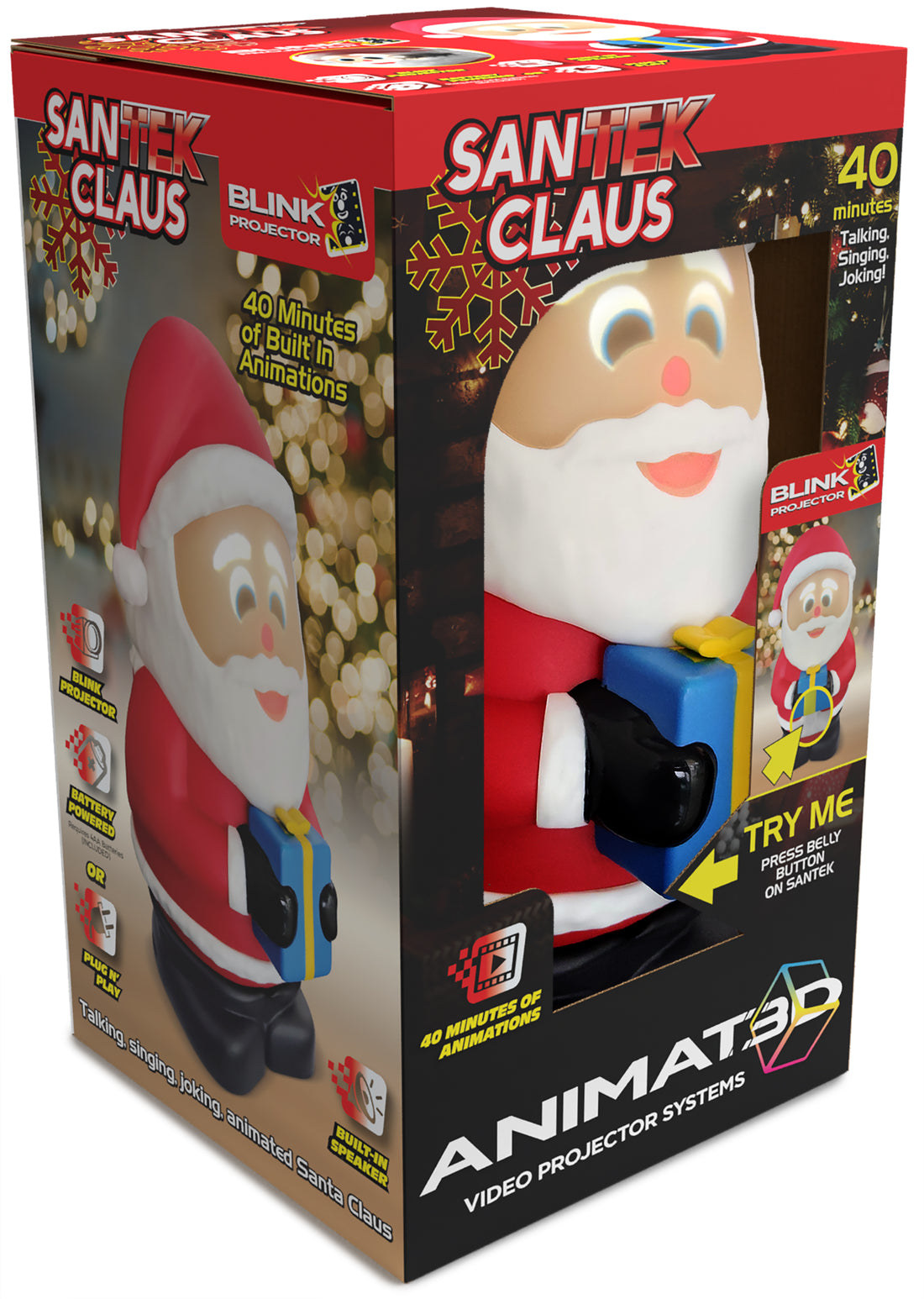 BlinkTech Animated SanTek Claus with Projector & Speaker