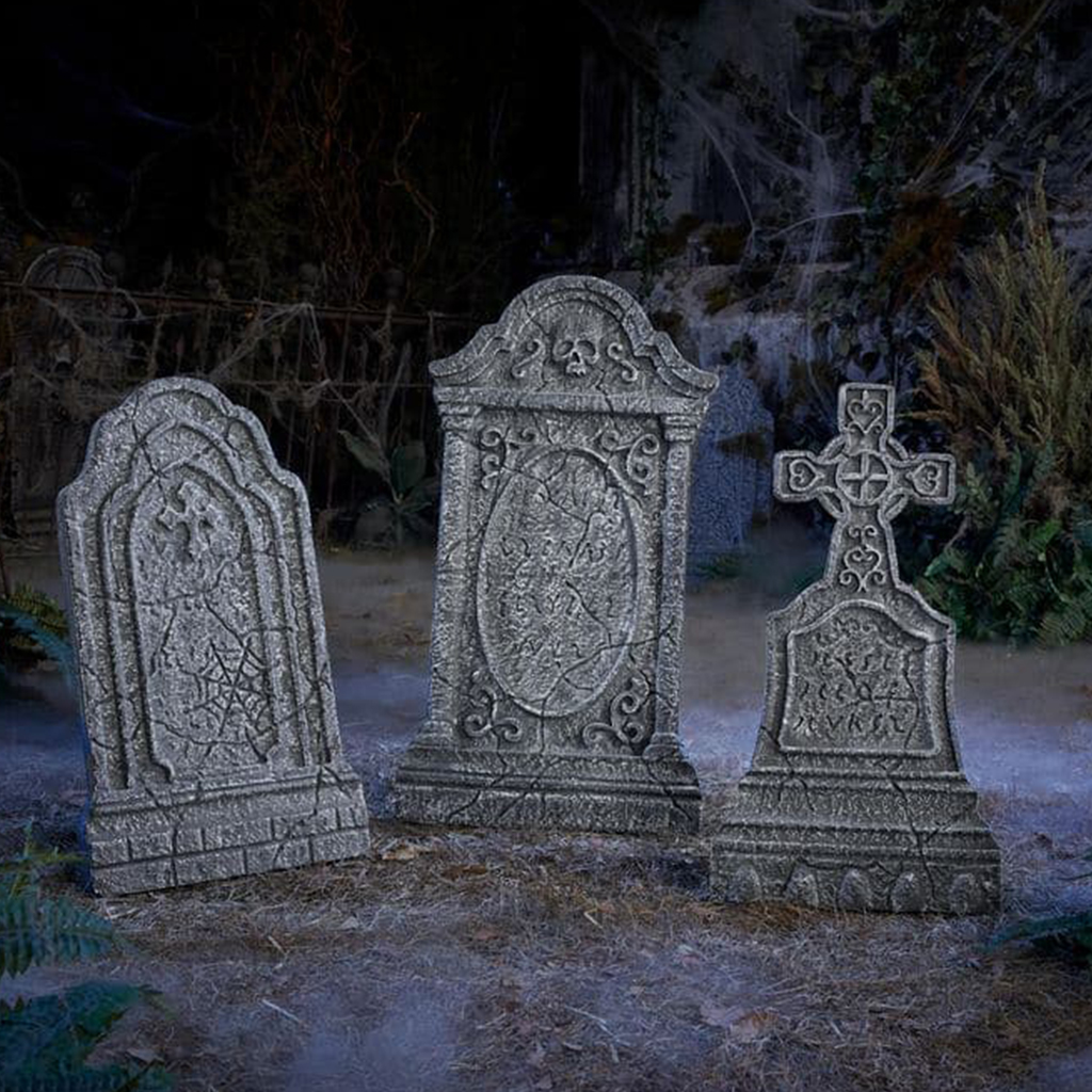 Set of 3 Halloween Tombstones