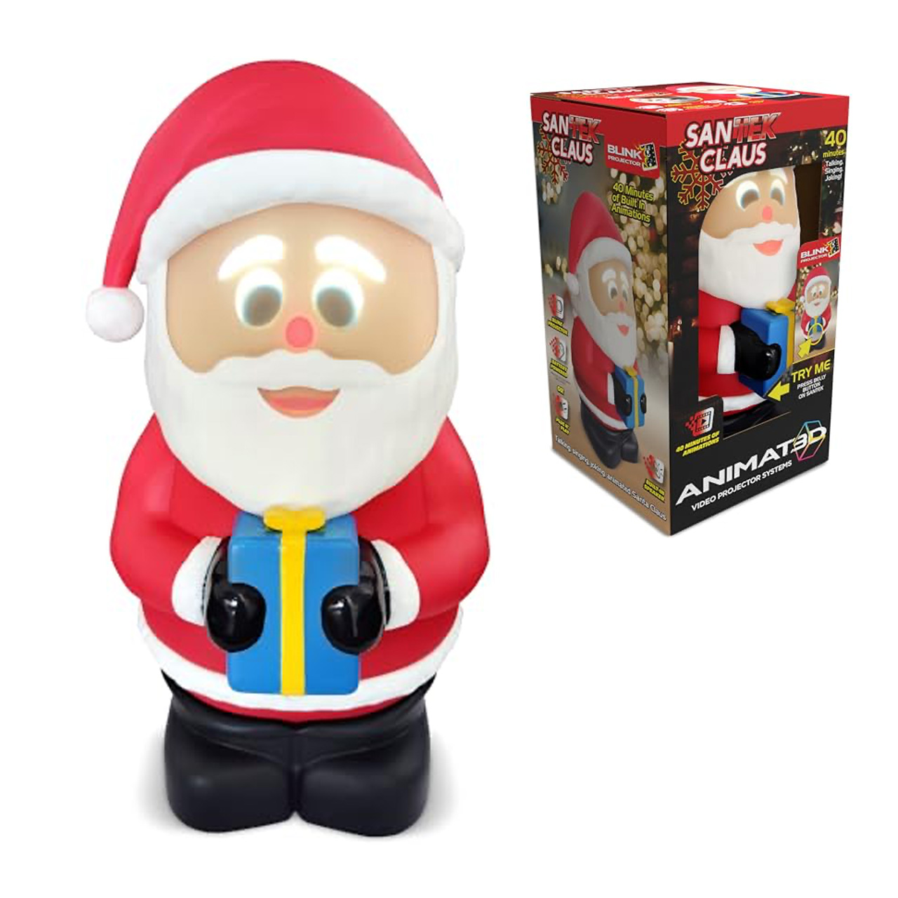 BlinkTech Animated SanTek Claus with Projector & Speaker