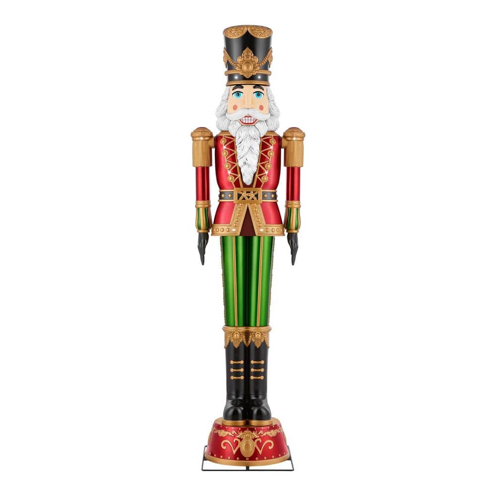 8ft Vintage Nutcracker with LCD Eyes