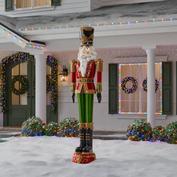 8ft Vintage Nutcracker with LCD Eyes