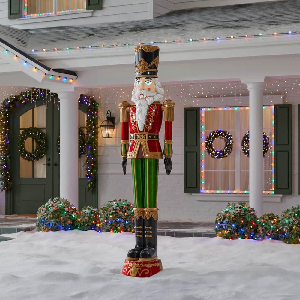 8ft Vintage Nutcracker with LCD Eyes