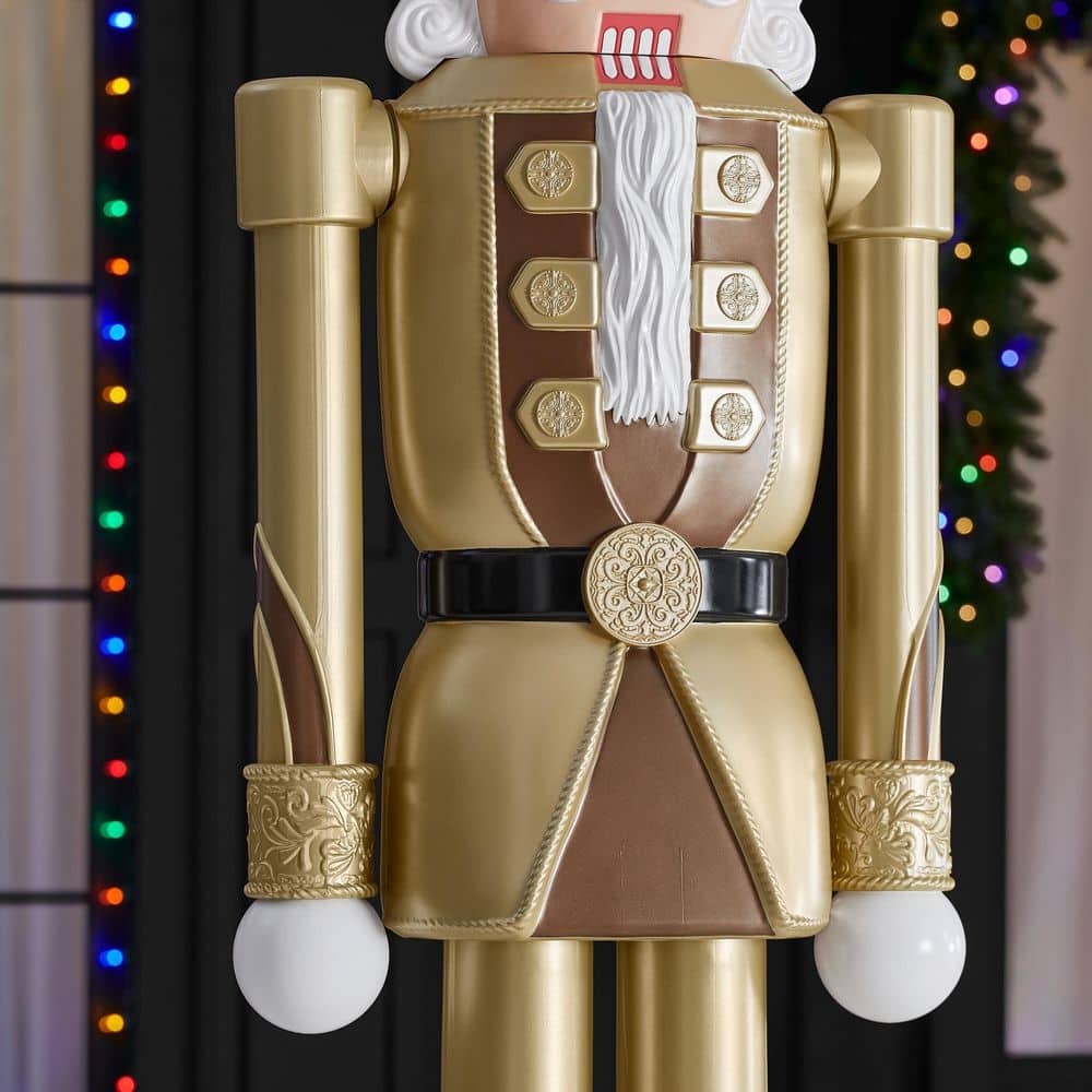 8ft Gold Nutcracker with LCD Eyes