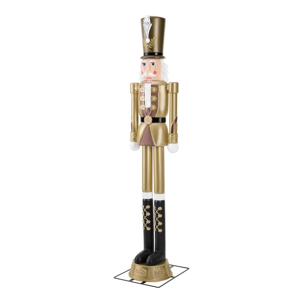 8ft Gold Nutcracker with LCD Eyes