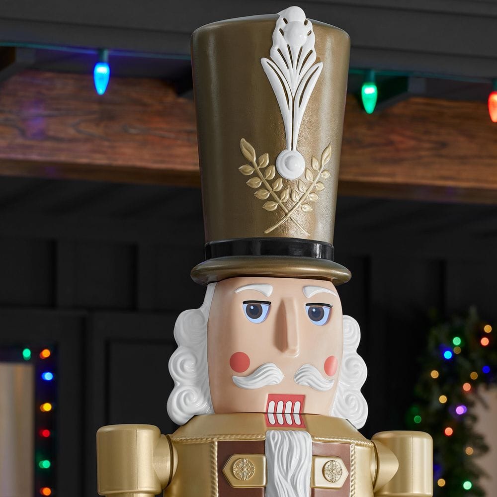 8ft Gold Nutcracker with LCD Eyes