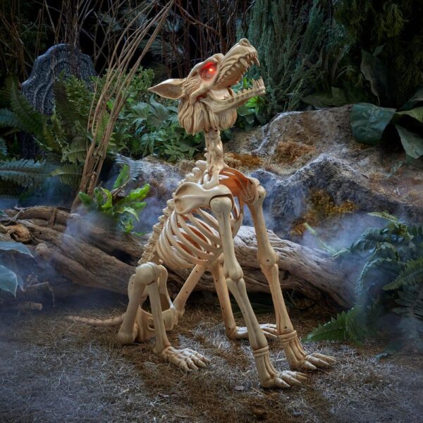 2.5ft Skeleton Wolf Halloween Animatronic