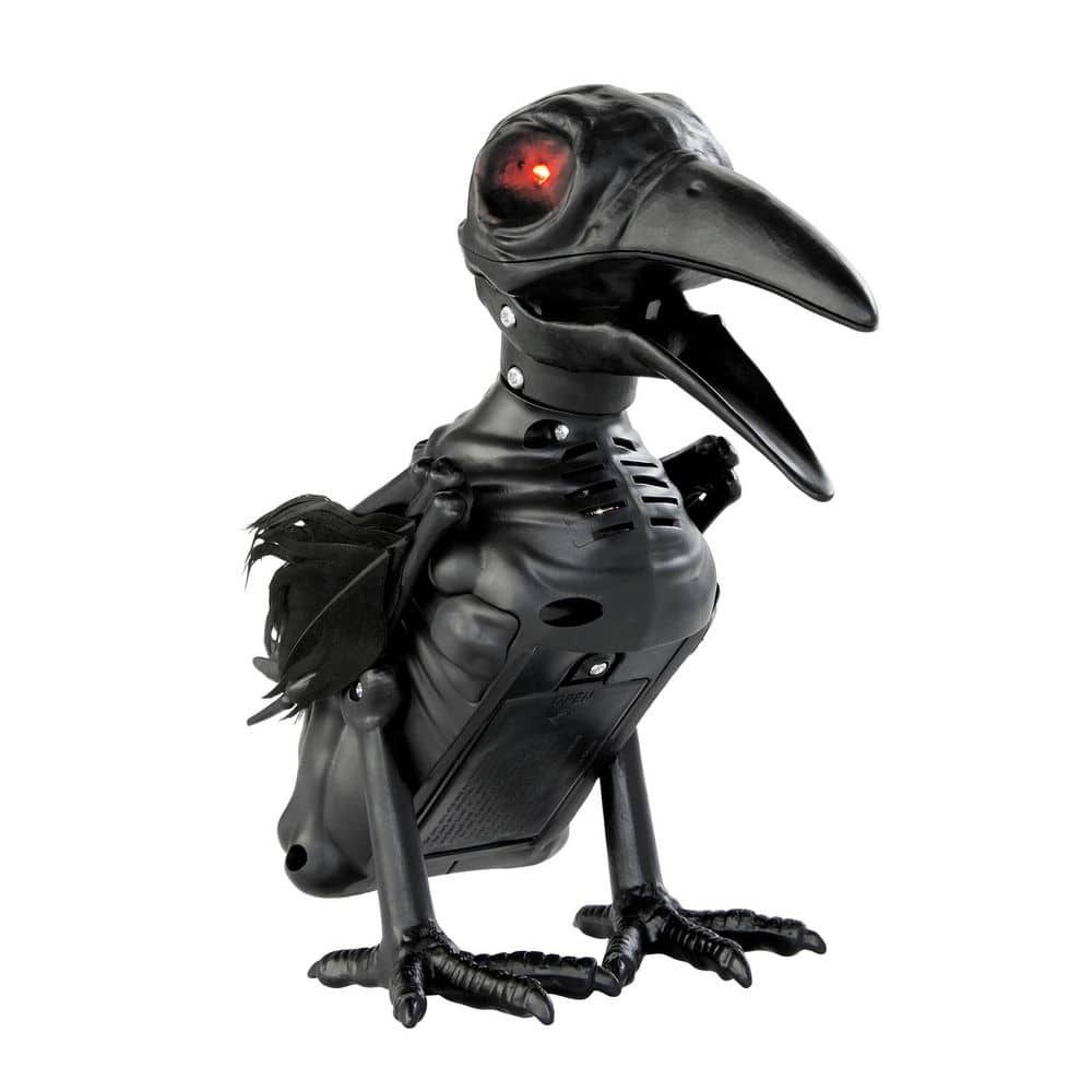 Animated LED Skeleton Black Crow