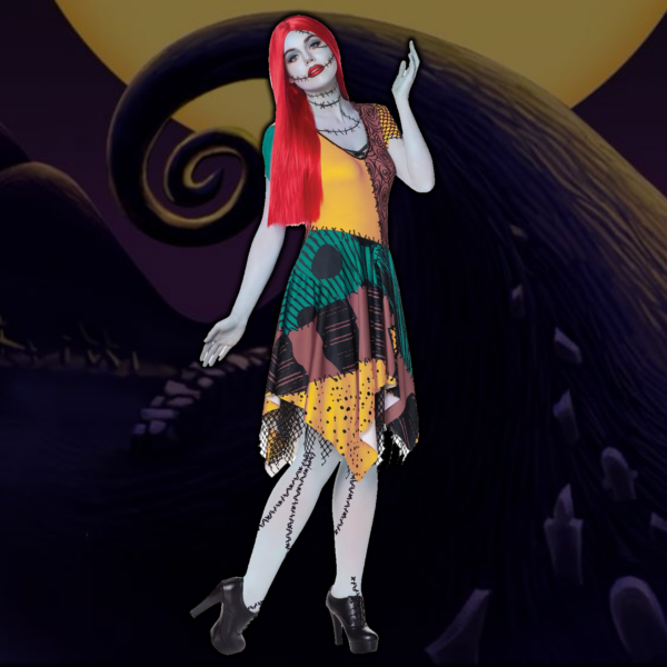 The Nightmare Before Christmas - Sally Costume & Wig (Spirit Halloween)